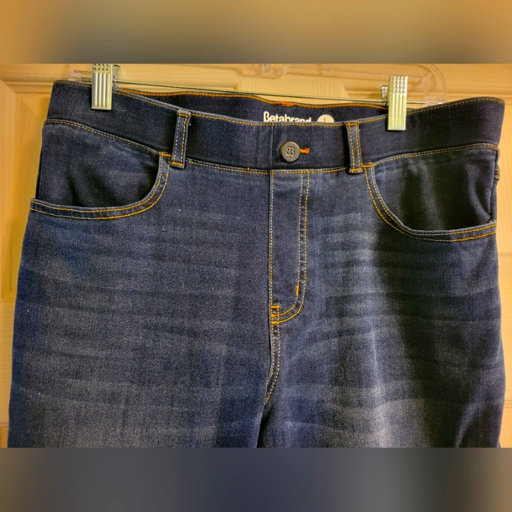 Betabrand Straight-leg 4-Pocket Yoga Denim Jeans (Dark Vintage Wash)